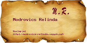 Modrovics Relinda névjegykártya
